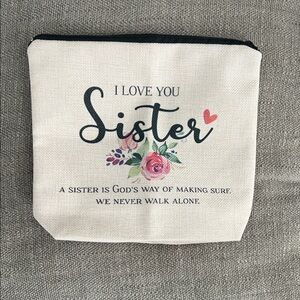 Floral Sister Canvas Pouch